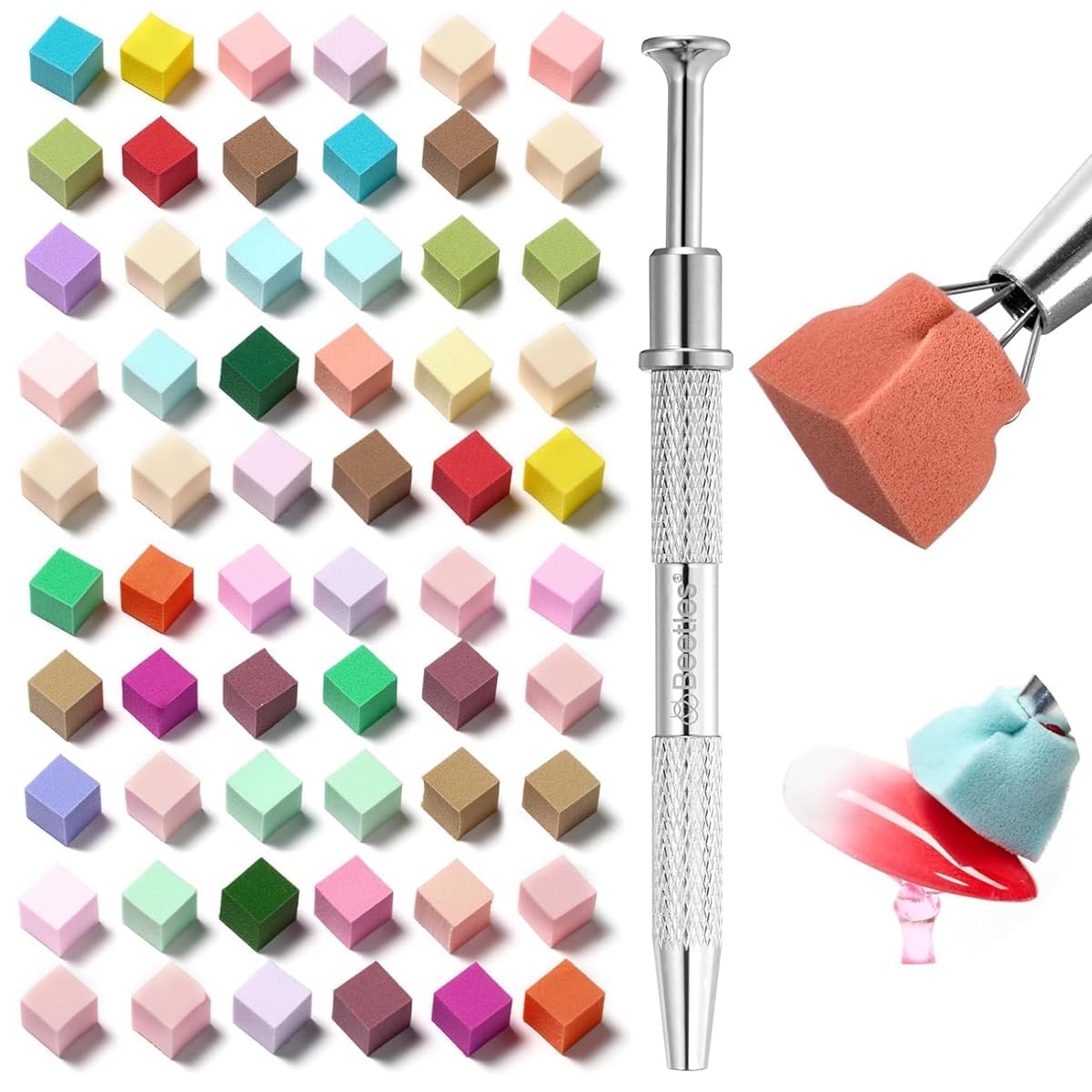 BOLT BEE Professional 9-Color Patting Gel Nail Kit with Tools, UV LED Soak-Off Ombre Gel Set, Gradient Sponge for Nail Art Design, Salon-Quality Polish Collection with nail tool and sponge for ombre (Soft Nail Sponges for Ombre)-picture-53