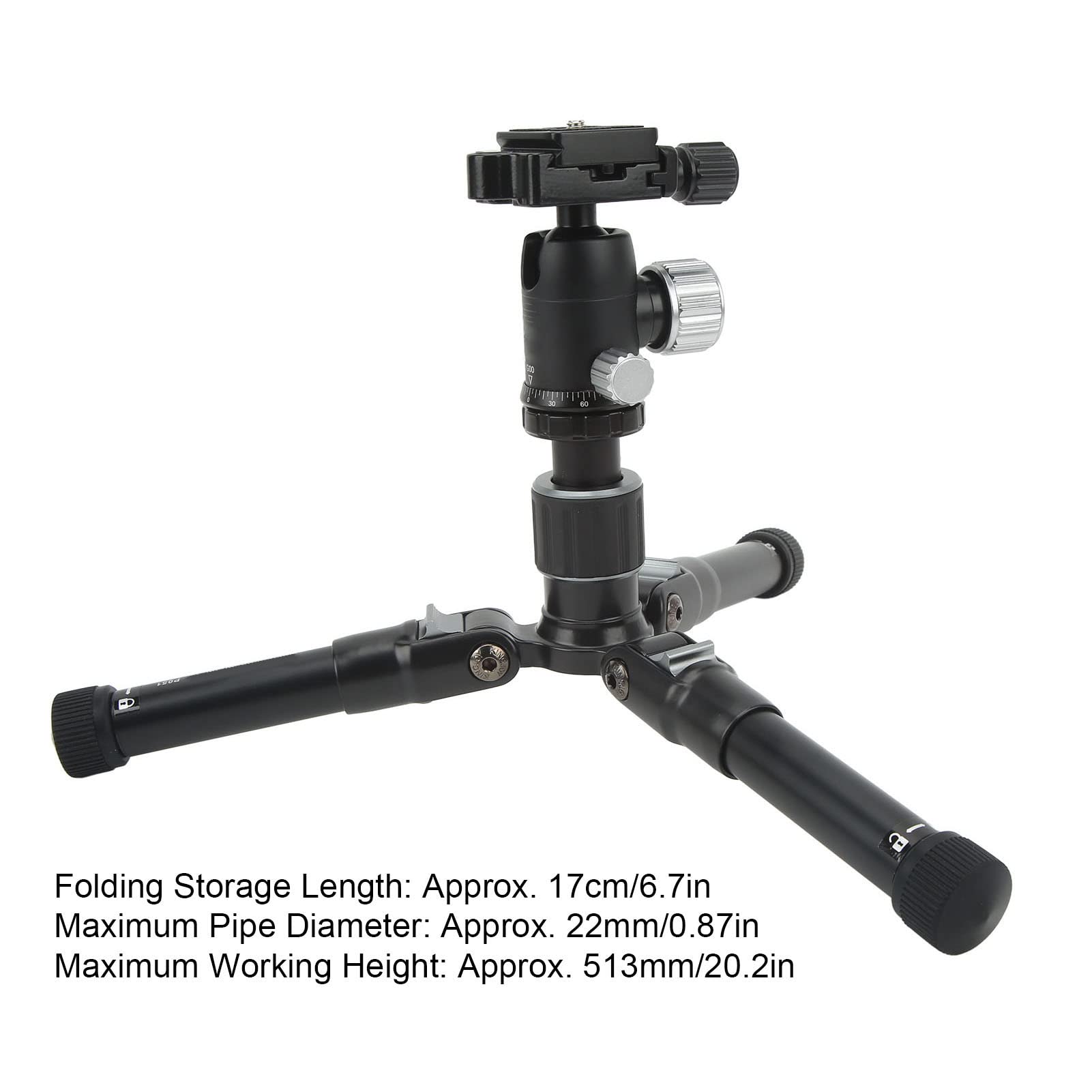 Denash Mini Treppiede in Alluminio in Lega Compatto Tripode Compatto per Viaggi All'aperto, Accessori Fotografici
