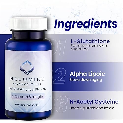 Miniatura 3 de relumins avanzado oral Glutathione Blanco, incremento Vitamina C Cápsulasúltimo conjunto de BlanqueamientoNuevo y mejorado ahora con rosa mosqueta