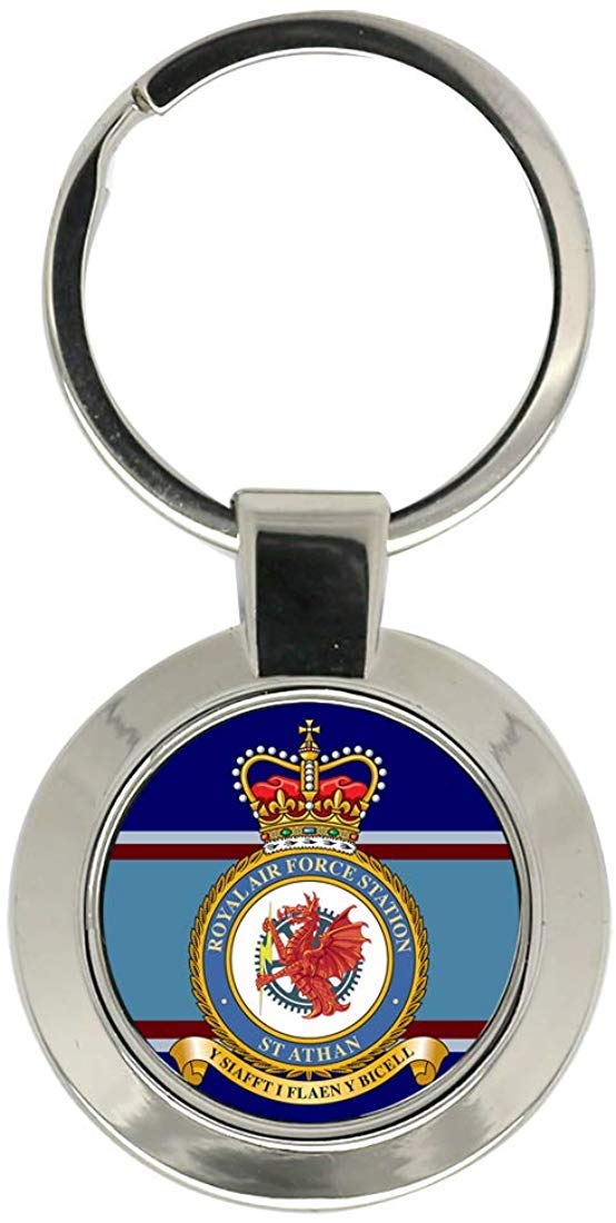 Giftshop Uk Unisex Silver Coloured Metal Raf Station St Athan Key Ring