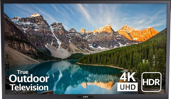 SunBrite Veranda 2 Series 43-inch Full Shade Outdoor TV | 4K Ultra HD HDR LED Weatherproof Television - Direct Lit LED Screen with All-Weather Remote (SB-V-43-4KHDR-BL)