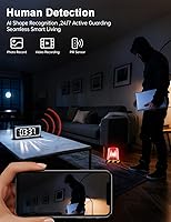 Vista 6 de Clock Camera,5G&2.4G WiFi Security Camera Indoor,2K Cameras for Home Security,3 in 1 Nanny Cam with Alarm Two-Way Talk,Color Night Vision Human