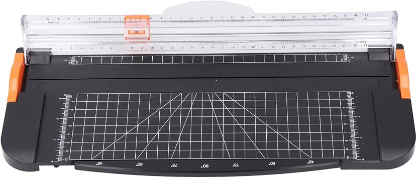 Manual Paper Trimmer 12 Inch A4 Size Paper Cutter with Security Guard and Side Ruler for Office Use with 45 to 90 Degree Angle Scale for Cardboard Laminated Sheets and PVC Film