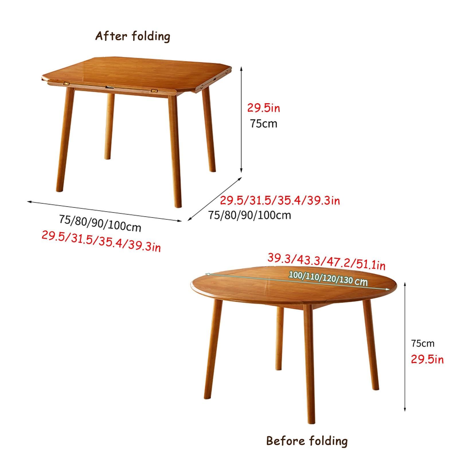 Tavolo da pranzo rotondo allungabile moderno in legno per piccoli spazi, tavolo da ricevimento per casa, ufficio, riunioni, tavolo da cucina regolabile con finitura naturale (130 cm)
