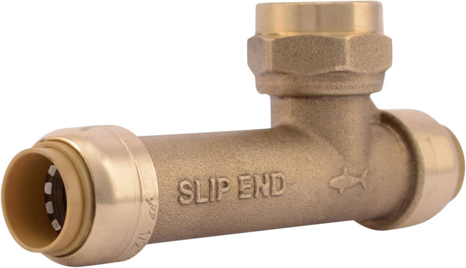SharkBite 3/4 Inch FNPT Slip Adapter, Push To Connect Brass Plumbing Fitting, Copper, CPVC, U3486LFA