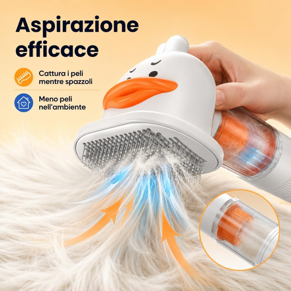 4 in 1 Spazzola Aspirante - Aspirapolvere Toelettatura per Cani Gatti