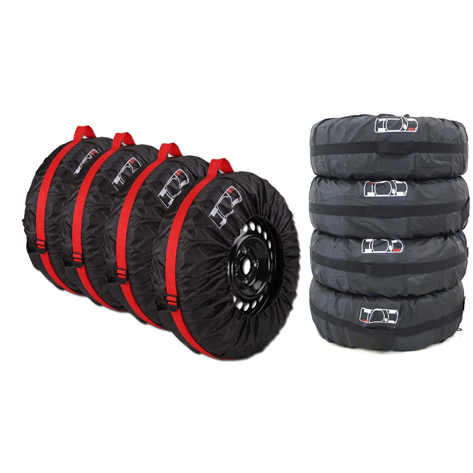 Borsa per Pneumatici 4pcs impermeabile rotella sacchetto protezione solare protezione del pneumatico Protezione tote con manico corda elastica per il coperchio del pneumatico da 65-80 cm Diametro ( Co