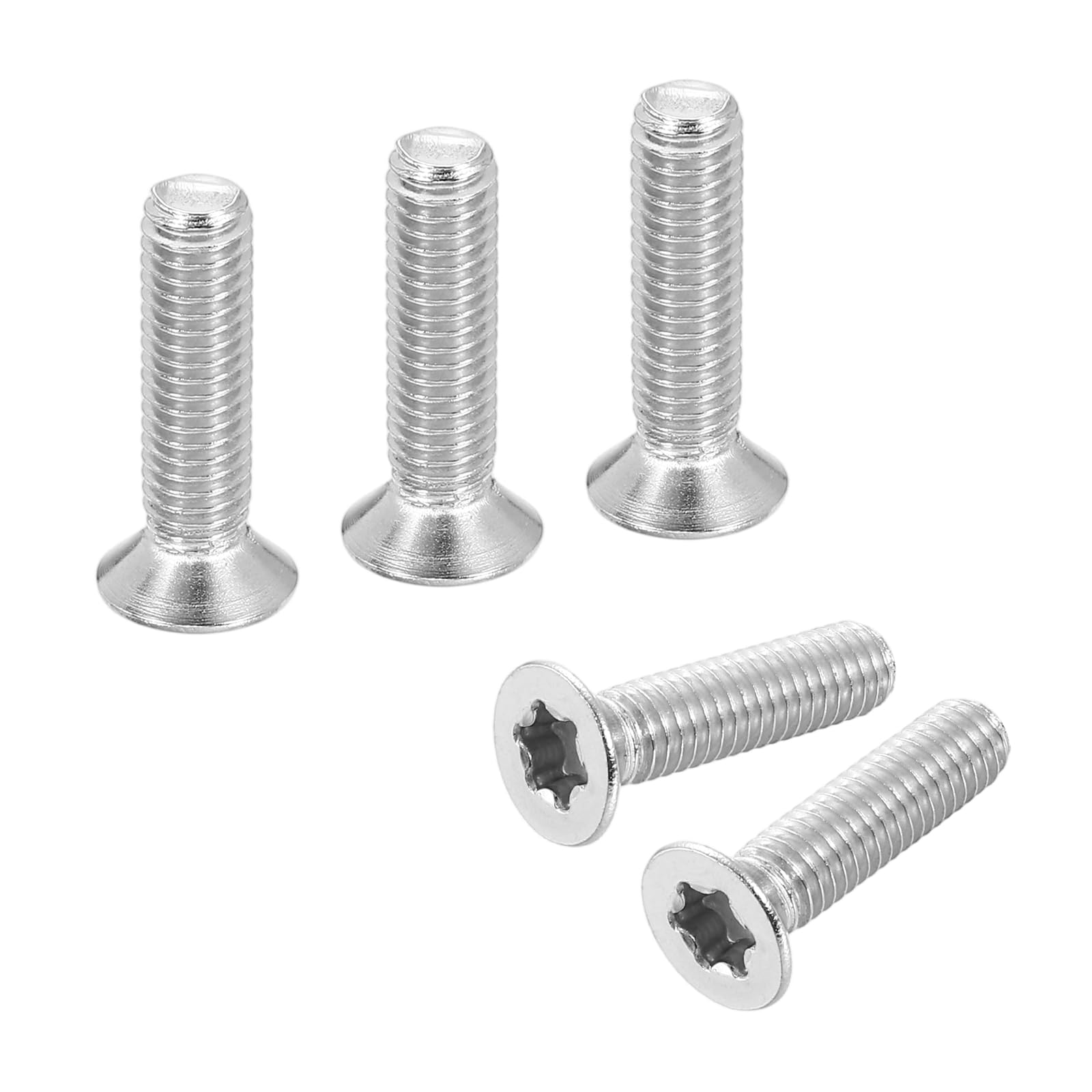 Photo 1 of uxcell M6-1 x 25mm Flat Head Torx Anti Theft Machine Screws, 20 Pcs 304 Stainless Steel, Torx Drive, Countersunk Head, Full Thread, Silver