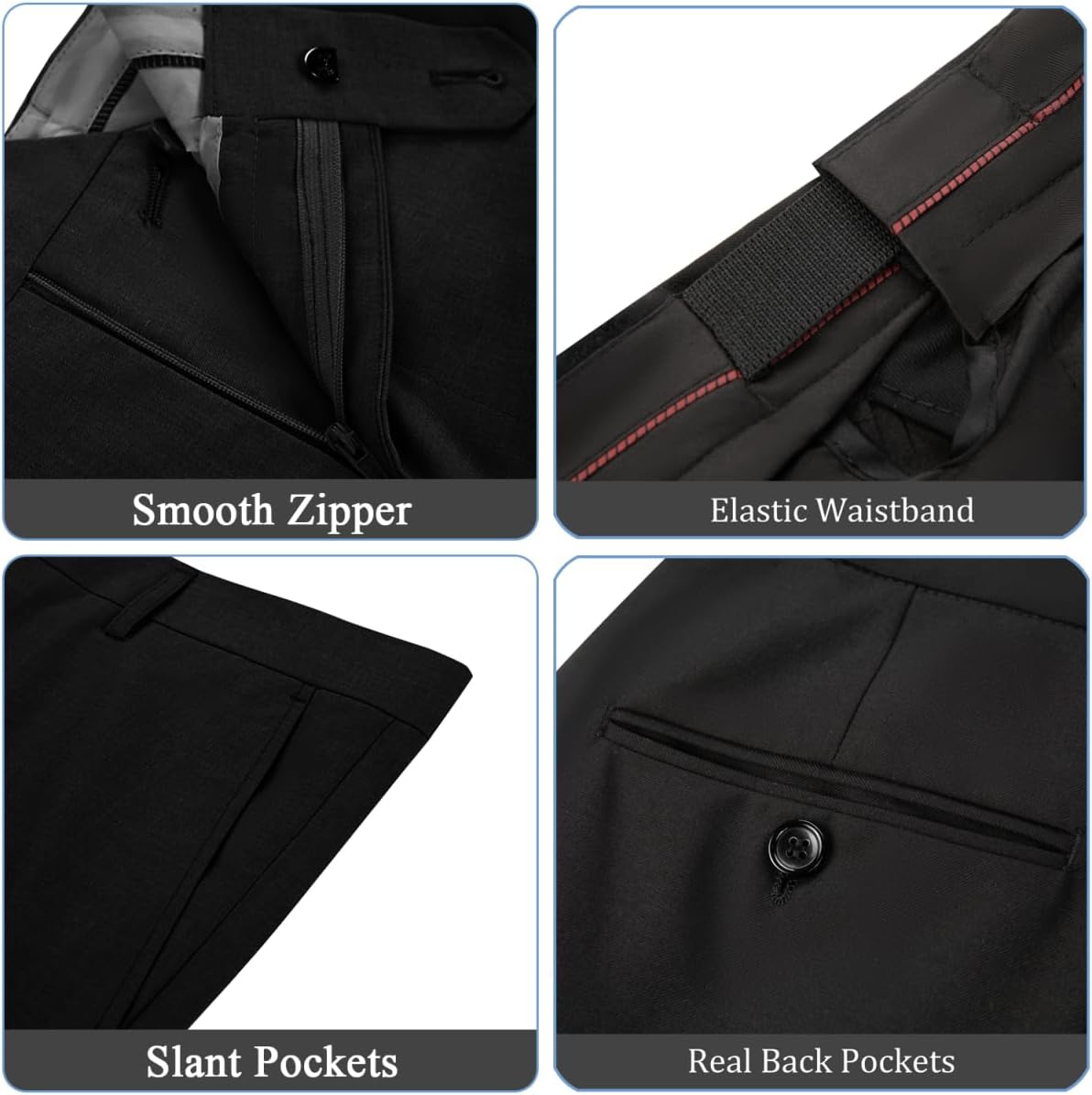 Men's Slim Fit 2 Piece Suit Set,Two Button Solid Blazer Shorts Suits Summer Business Tuxedo Set - Image 4