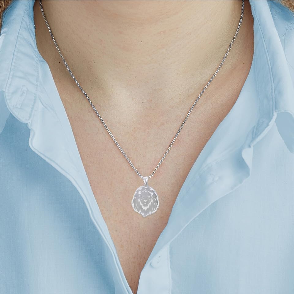 Claddagh Gold Bold .925 Sterling Silver Lion’s Head King of the Jungle Charm Pendant Necklace with Rolo Chain and Pendant only