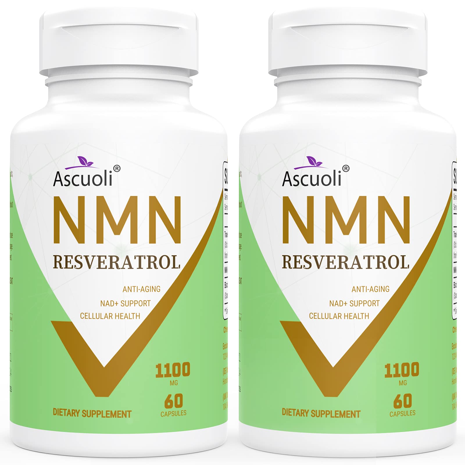 Buy NMN + TransResveratrol 99 Purity 1100mg Supplement, 3IN 1 Advanced Formula 500mg NMN