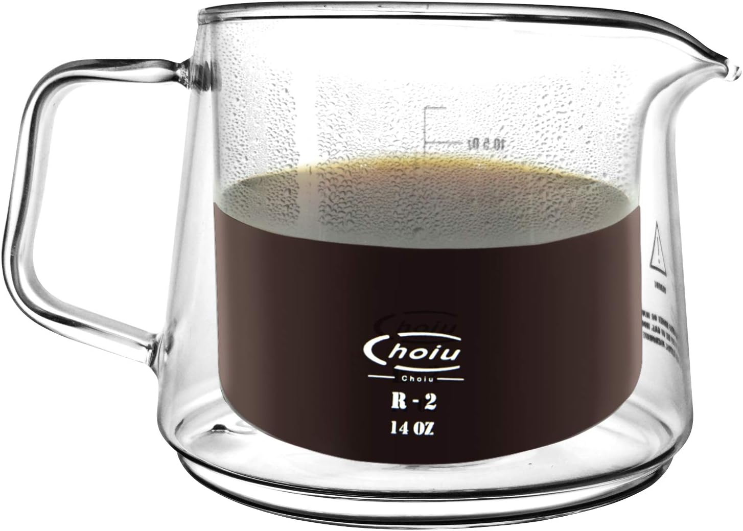 Choiu Pour Over Coffee Maker with Double Wall Borosilicate Glass Server and Stainless Steel Drip Coffee Filter Cone - 16floz (1-3 Cups) (carafe)
