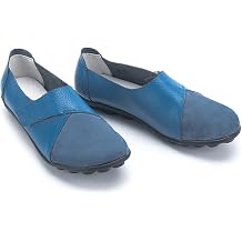 Women Premium Ultra Soft Orthopedic Flats Loafers Leather Slip on Soft Bottom Non-Slip Adjustable Easy On Comfy Large Size Moccasins Walking Dotmalls Shoes Light Blue,8.5,Women,8.5