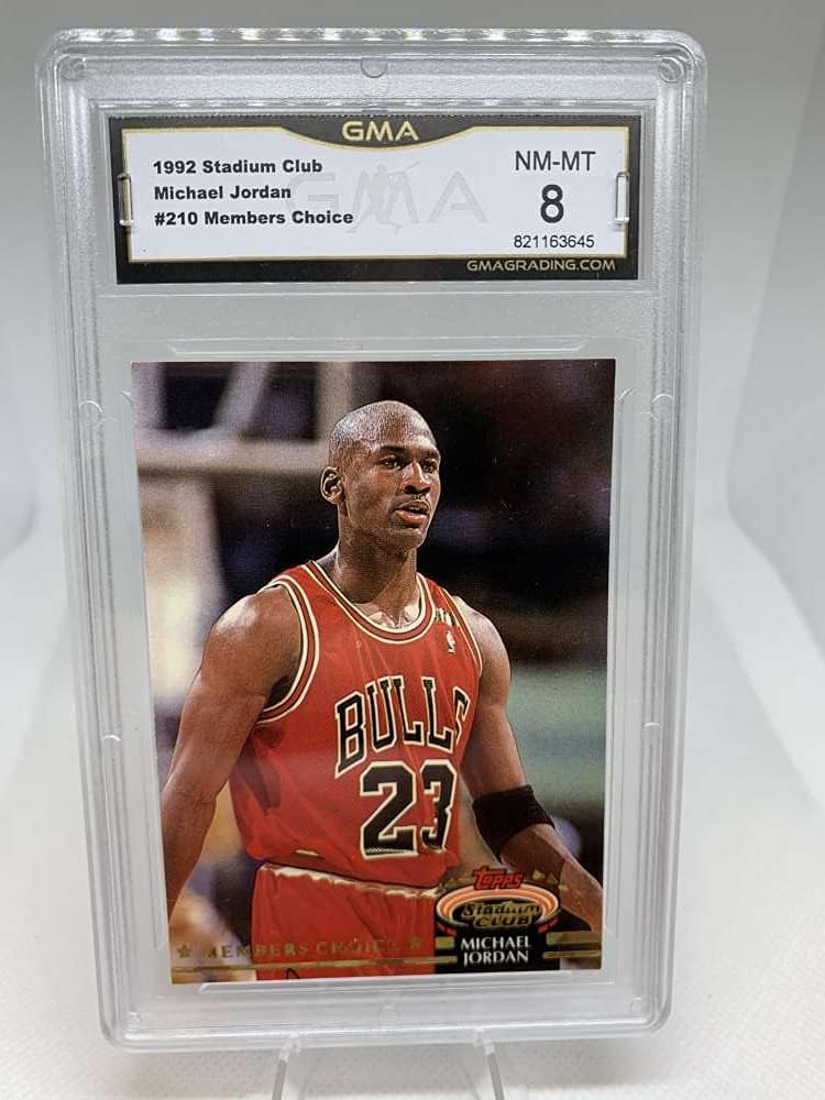 GMA Graded NM-MT 8 821163645 1992-93 Stadium Club #210 Michael Jordan Chicago Bulls Member's Choice Professionally Graded Basketball Card