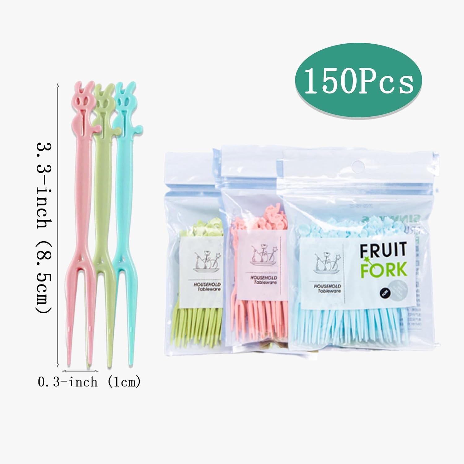 150 Pcs Cute Disposable Plastic Forks Beautiful Mini Fruit Forks Bistro Cocktail Appetizer Dessert Salad Picks Forks Set Party Supplies