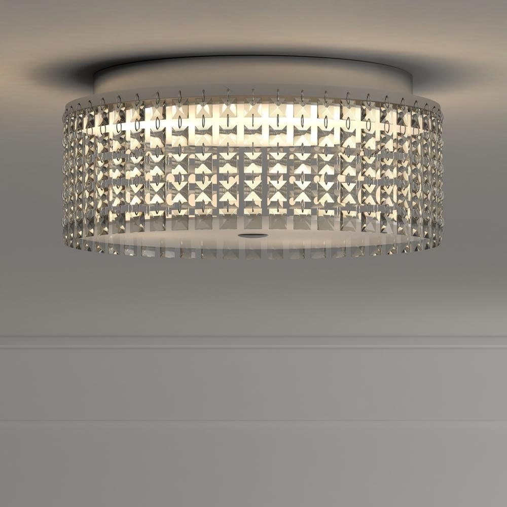 Glam Cobalt 3-Light Brushed Chrome Ceiling Light by Hampton Bay