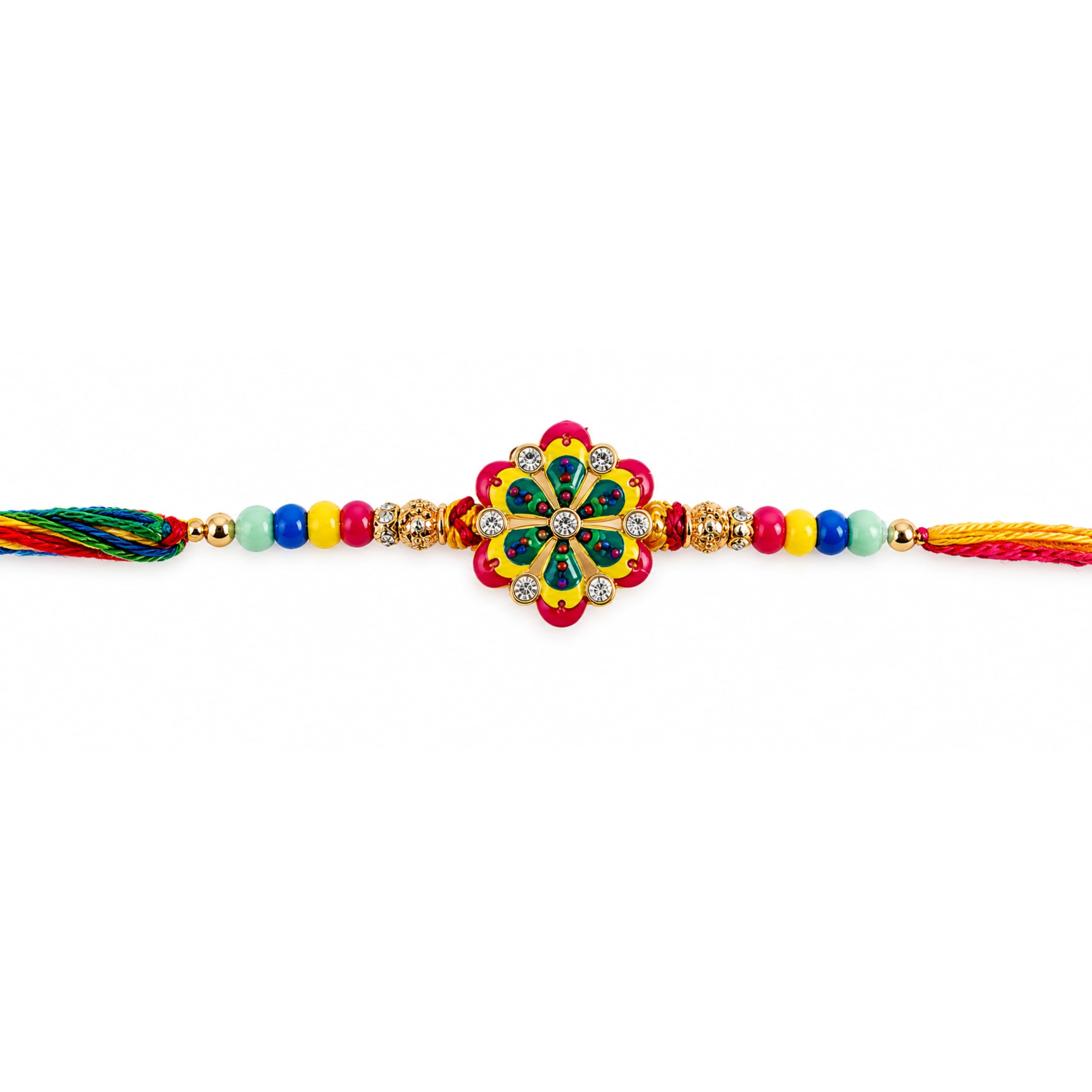 Shreeji Creations Multicolour Floral Pendant Rakhi