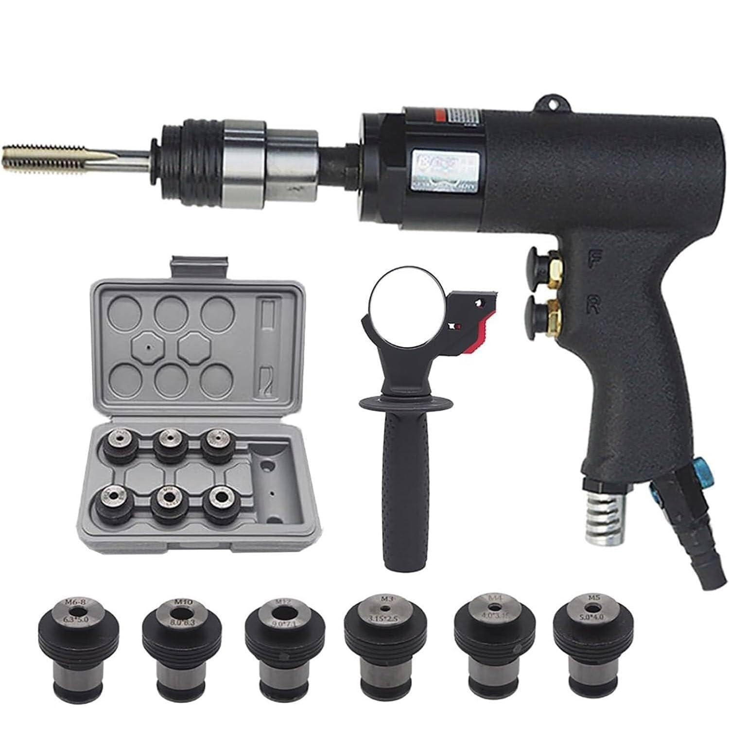 GYKOZY Pneumatic Tapping Gun, Handheld Tapping Machine for M3-M12 Applications, Durables and Efficient Pneumatic Drill for Tapping Operations