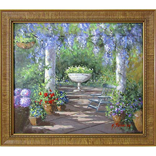 シンガポール公園にて 人物画 風景画 油彩画 油絵 アート 絵画 額縁 F10 シンガポール公園にて 人物画 風景画 油彩画 油絵 アート 絵画