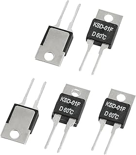 uxcell KSD-01F D60C Temperature Control Switch Thermostat 60 Celsius NC 5 Pcs