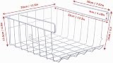 Lonian Stackable Hanging Basket, 2-Pack Under Shelf Hanging Metal Wire Storage Basket for Kitchen, Office, Pantry, Bathroom, Cabinet - 2