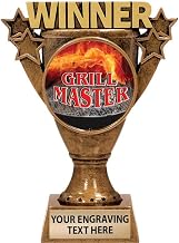 Crown Awards Personalized BBQ Trophy 5.5" Gold Grill Master Winner Sculpture Award with Free Custom Engraving