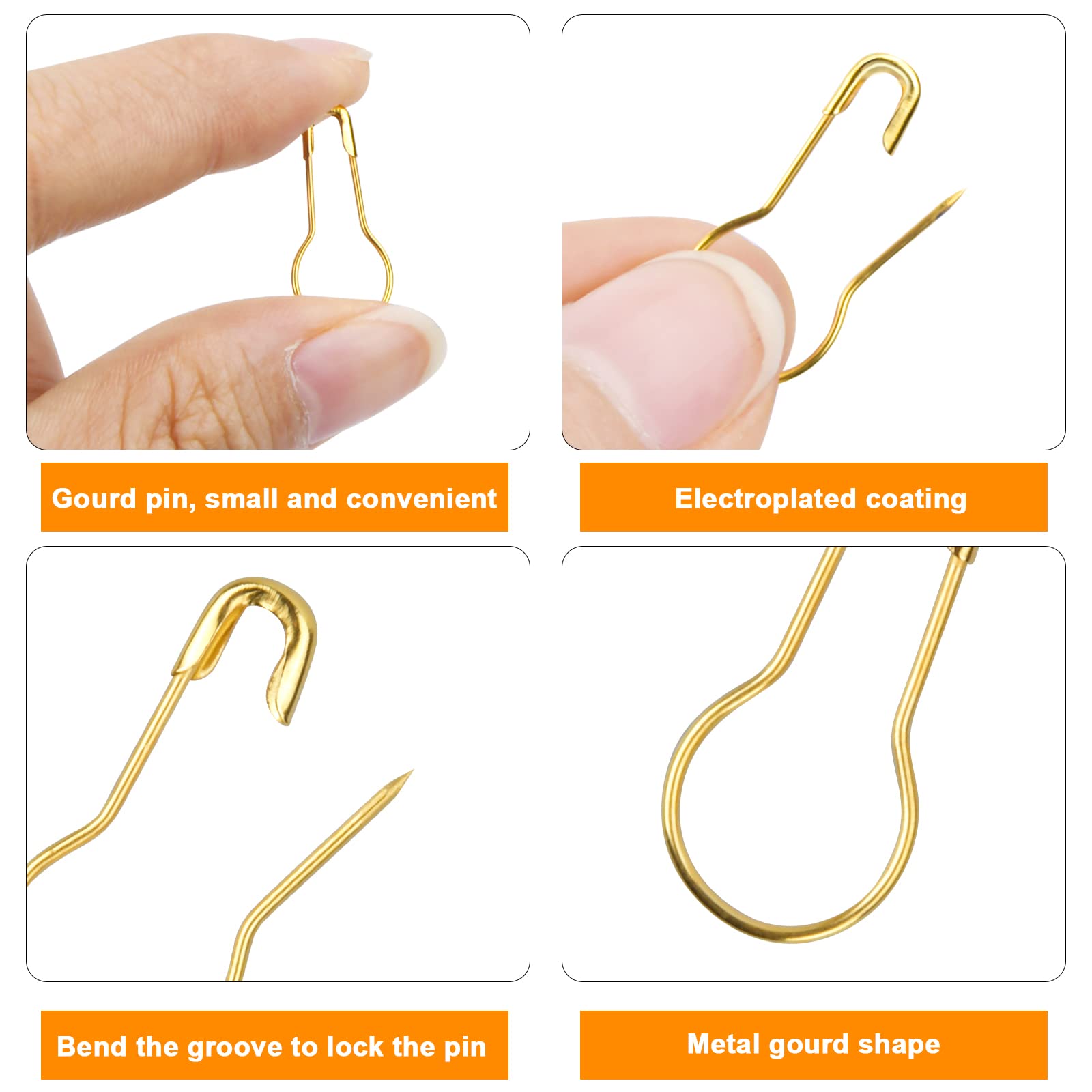 Spille Di Sicurezza A Forma Di Pera - 100 Pezzi In Metallo, Per Cucito, Fai-da-Te E Decorazioni