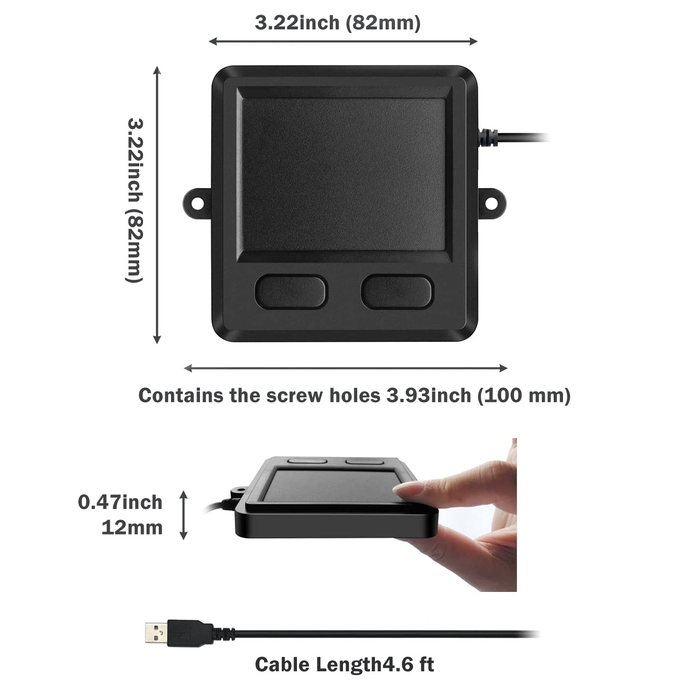 USB Touchpad - Portable Trackpad For Desktop & Laptop, Plug And Play ...