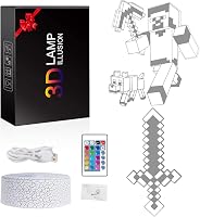 Zeaky 3D LED Éjszakai Fény - 16 Színváltós Illúzió Lámpa Távirányítóval - Dekorációs Világítás Gyerekeknek - Születésnapi Ajándék 6