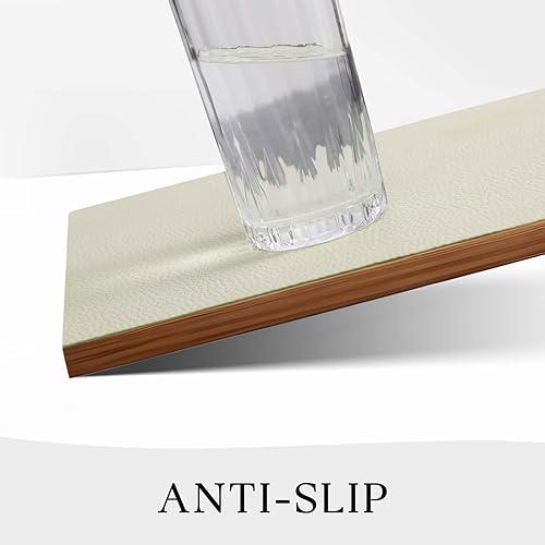 Miniatura 5 de MOSAYT Juego de 6 manteles individuales de vinilo, resistentes al calor, 100% impermeables, lavables y lavables, de piel sintética, reversibles,