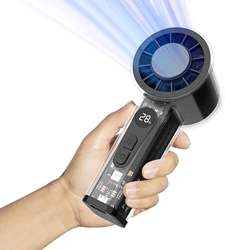 Portable Handheld Fan with Ice Cooler, 5000mAh Battery