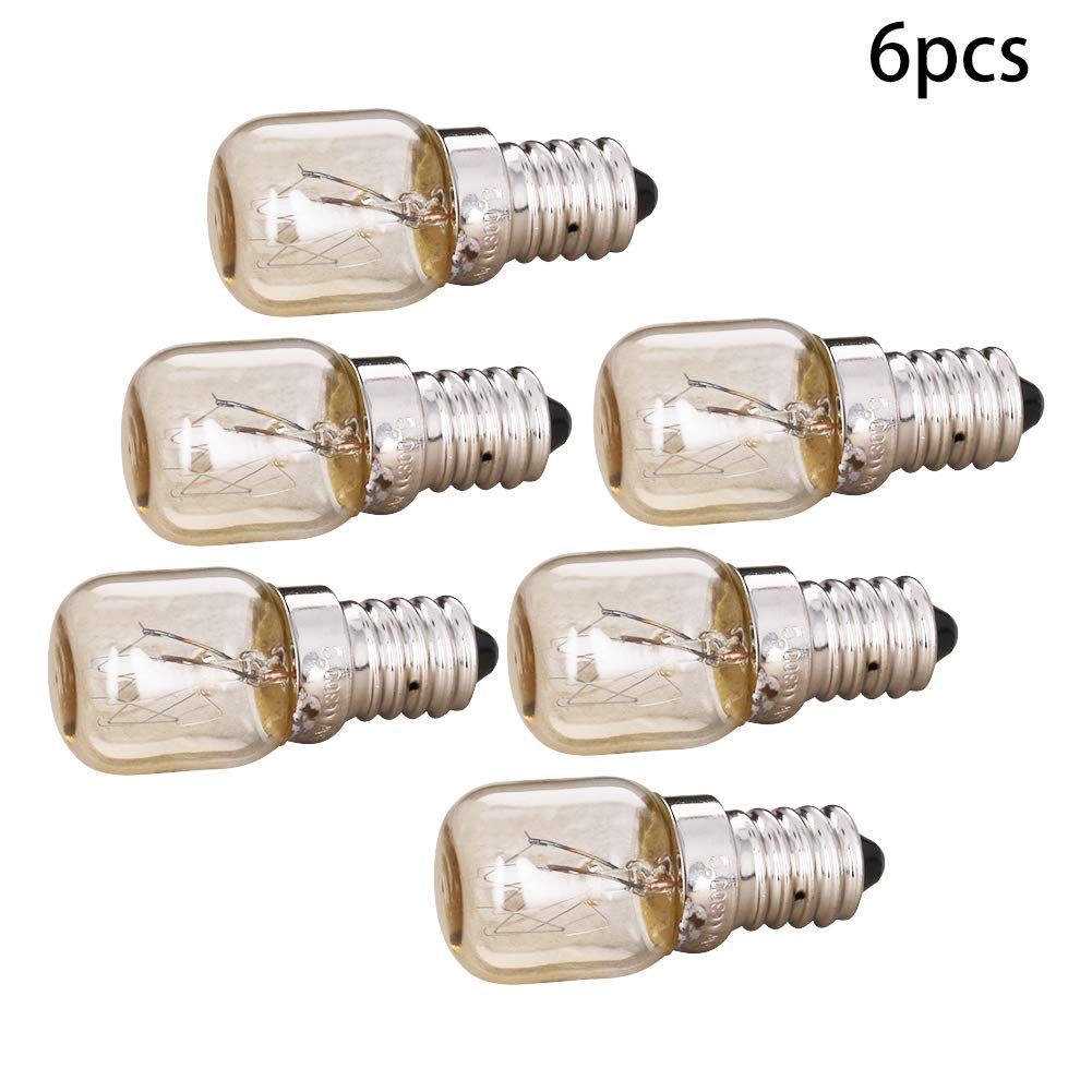 Othmro 6Pcs Microwave Light Bulb 220-240V 220 Microwave Bulb E14, 2700K Warmwhite Oven Light Bulb Appliance Replacement, Incandescent for Refrigerator