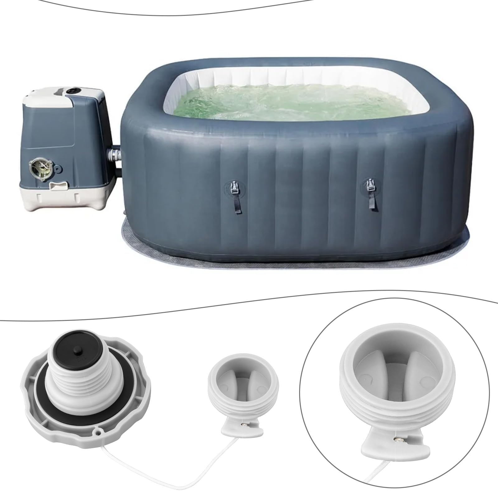 Nadmuchiwana zakrętka zaworu spiralnego P05767 | Nadaje się do nadmuchiwanej wanny, kompatybilna z Lay-Z-Spa, kompatybilna z jacuzzi, wymienna nasadka zaworu powietrza