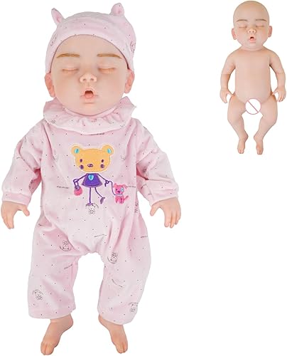 Minaky Muñecas de bebé Reborn de silicona completa, silicona realista de cuerpo completo de 18.50 pulgadas, no muñecas de vinilo, regalos realistas