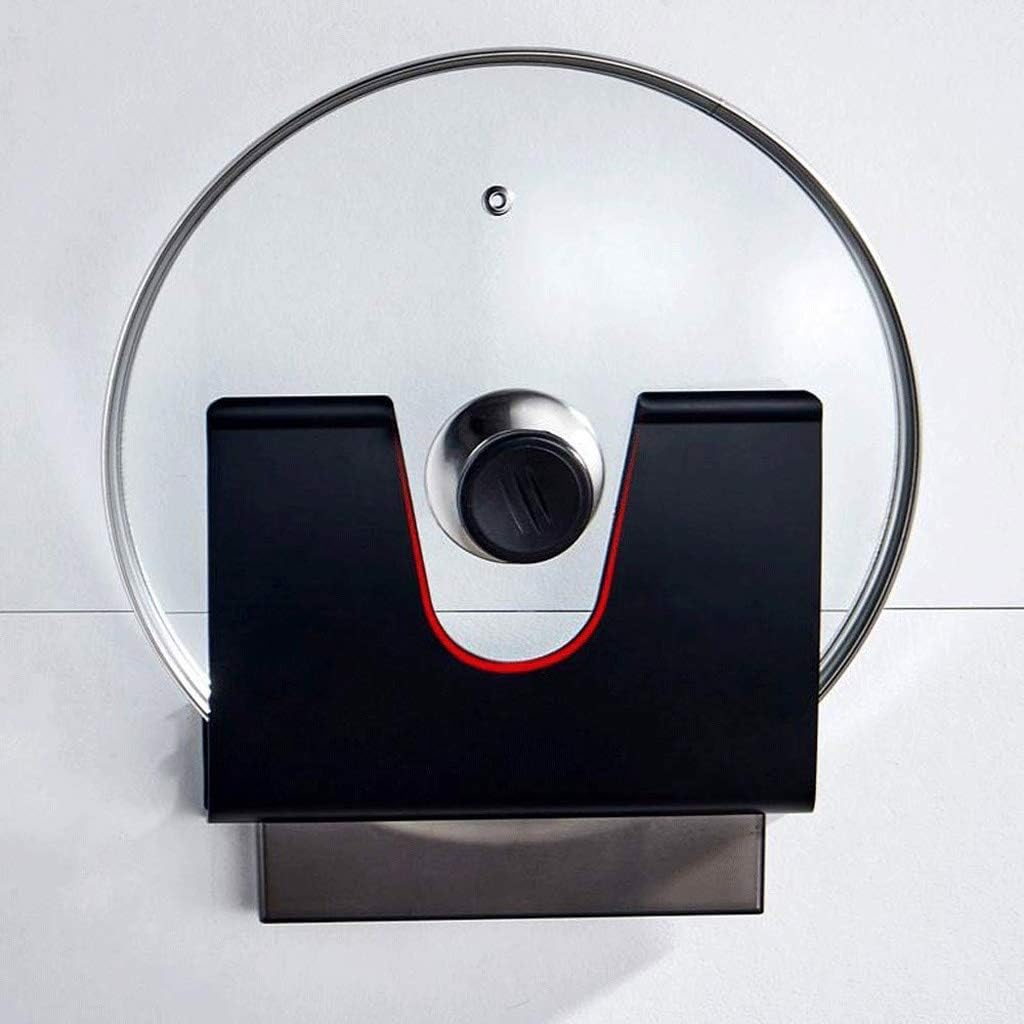 Kitchen Lid Rack,Pot Lid Holder,Wall Mounted Pan Cover Racks,Strong Removable Drain ge Rack(Color:B) (A)