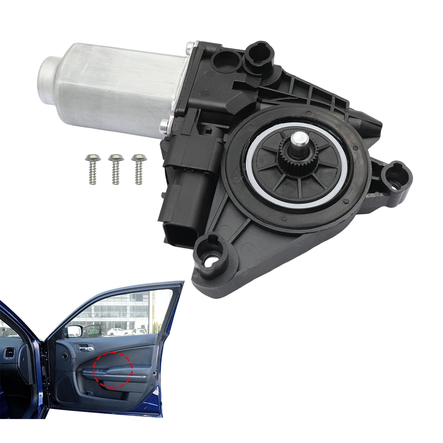 SecosAutoparts Front Passenger Side, Window Regulator Motor, Compatible with Dodge Charger 2011-2023, Fit for Chrysler 300 2011–23# 68143986AA 68104009AA