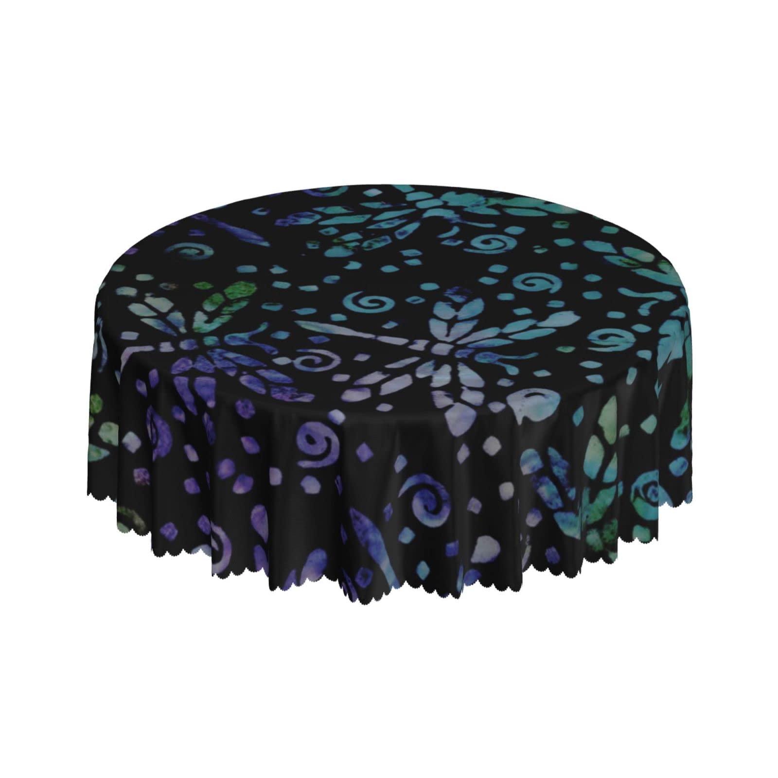 Lsjuee Abstract Dragonfly Color Round Tablecloth 60 Inch Printed Washable Tablecloth for Dining Party Holiday Fall Home Decorative