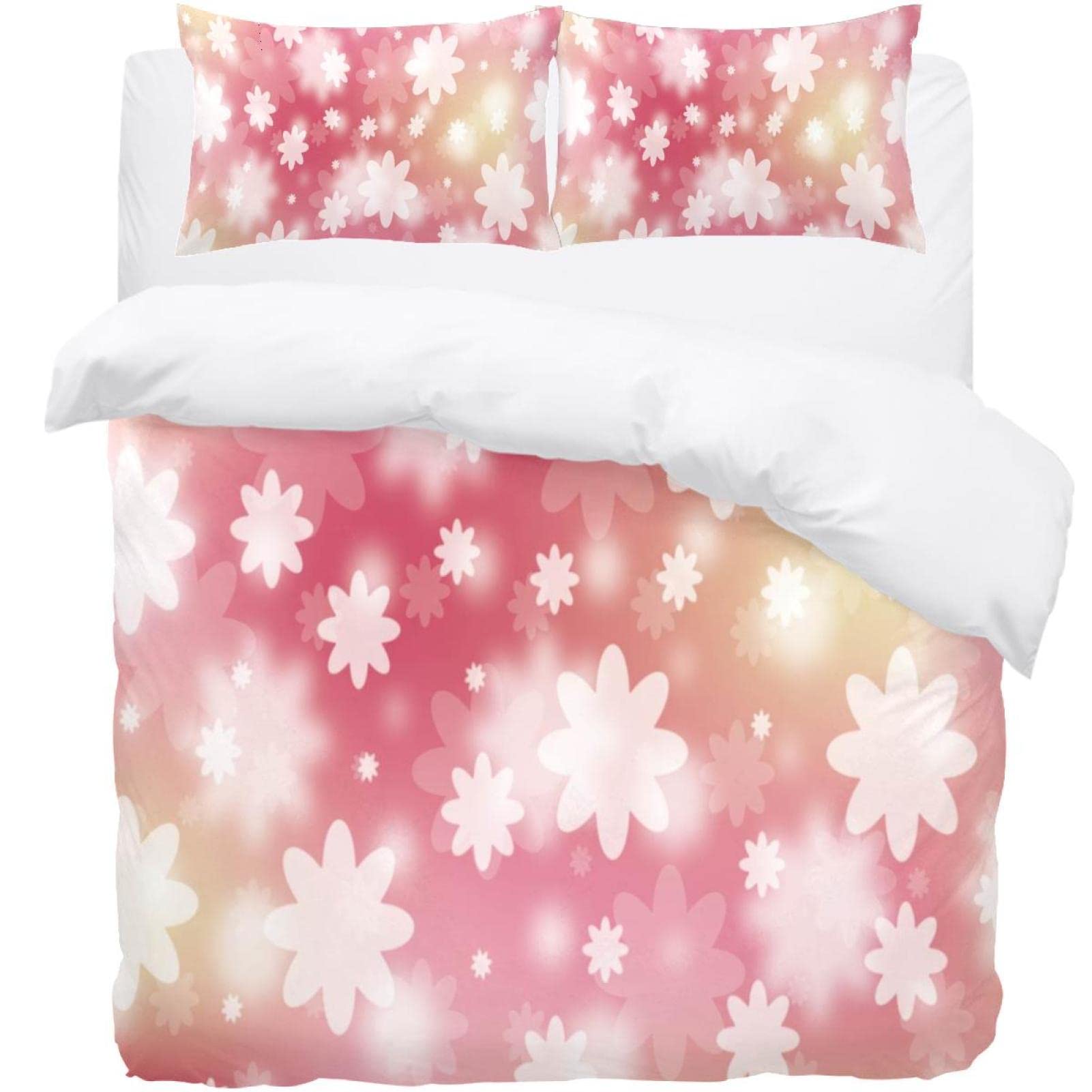 Parure de lit avec housse de couette fleurs roses pour s'endormir dans un cocon de tendresse