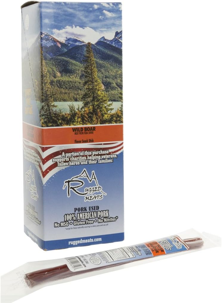 Rugged Meats Wild Boar Snack Sticks Original 24 pk.