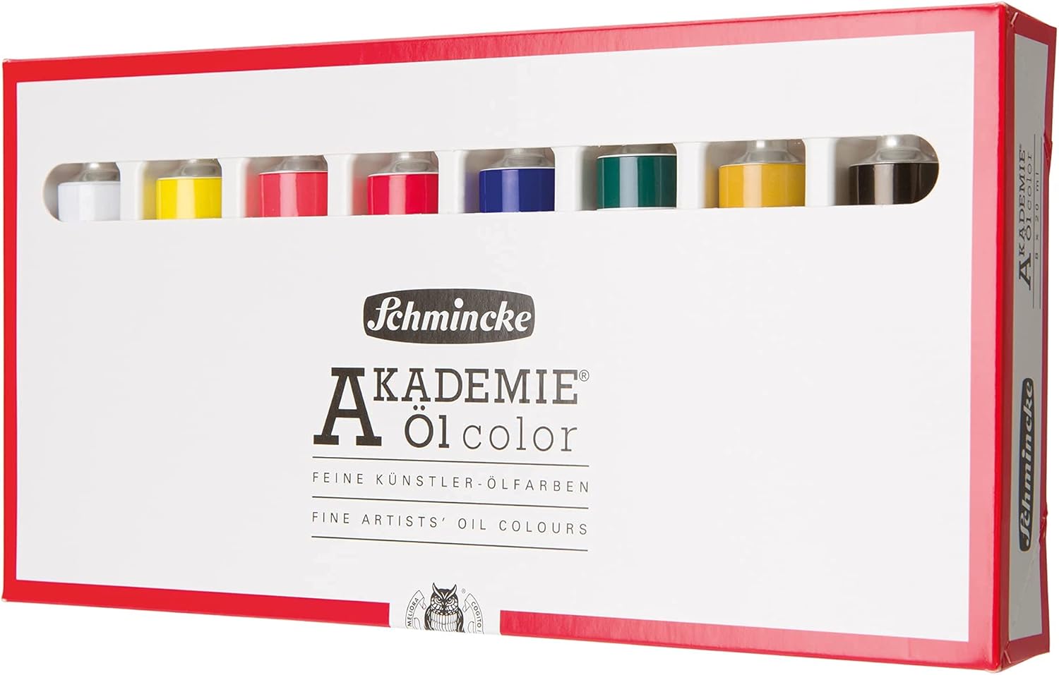 Schmincke - AKADEMIE® Oil, basic assortment 8 x 20 ml tubes, 79 108 097, fine artists' oil colors, brilliant colors, highest light fastness, oil painting, oil color set