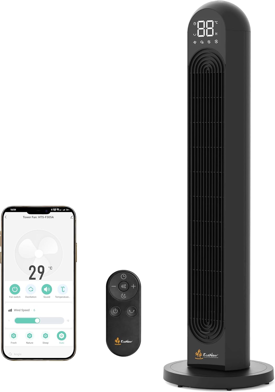EcoNour TRIPOD blattloser Luftreiniger-Ventilator