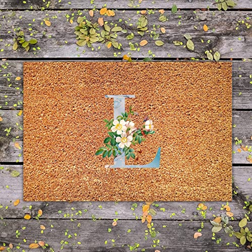 Atinarrogo Inital Letter L Coir Door Doormat Family Initial Entrance Mat Weather Resistant Pet Friendly Ideal For Inside Outside Home High Traffic Area Decor Housewarming Gift 24X36In #TOP4