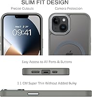 Vista 8 de BENTOBEN Funda magnética para iPhone 13 y iPhone 14 [compatible con Magsafe] Funda translúcida mate para iPhone 13/14, delgada, a prueba de golpes