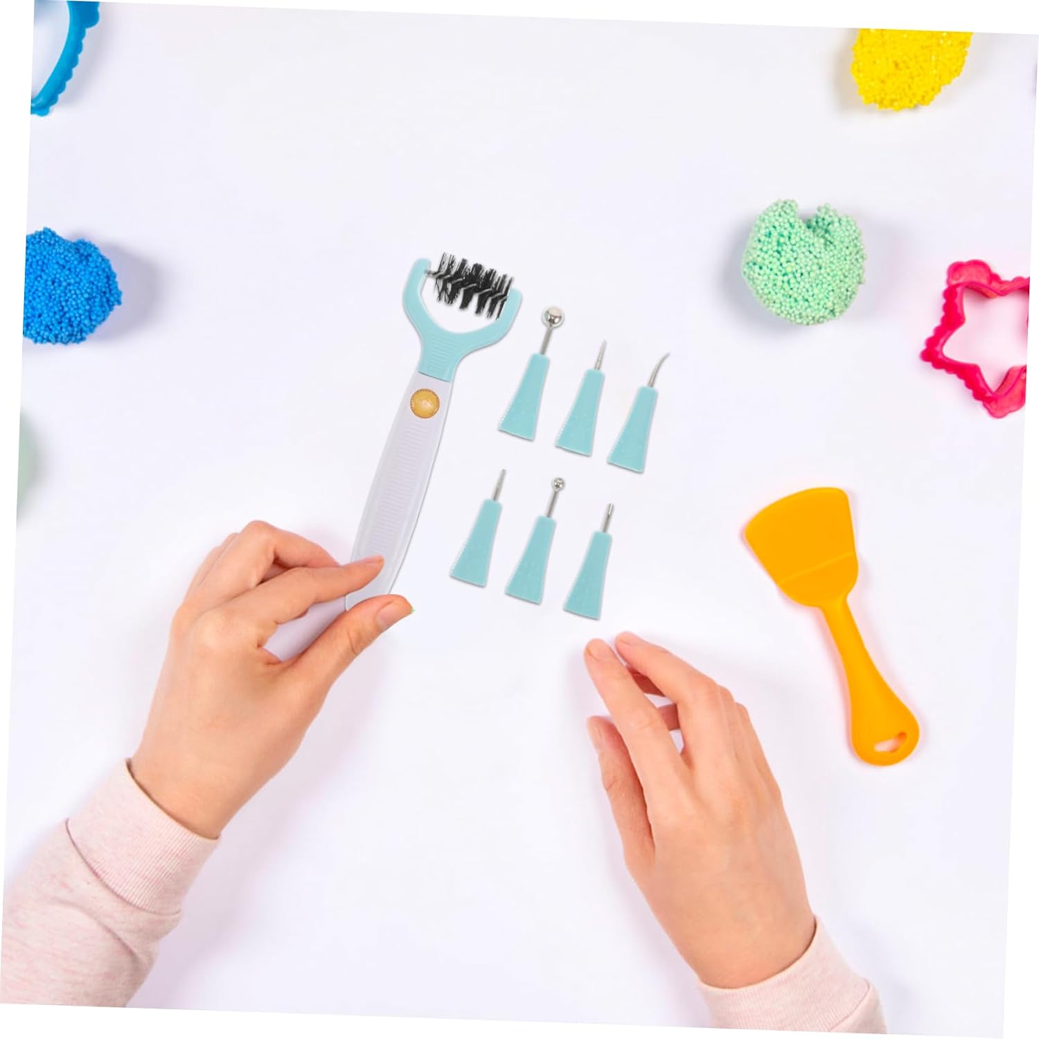 Anneome 1Set DIY Scrapbooking Flower Cutter Kit Multi Function Paper Craft Tool Set with Cleaning Pad for Creative Paper Flower Designs and Efficient Surface Cleaning