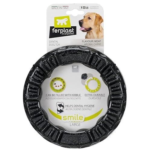Ferplast Juguete Perro, Anillo Dispensador Comida Perros, Croquetas, en Material Duradero para Masticar