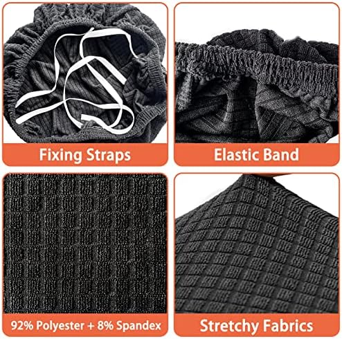 WOSO Stretchy Chair Seat Covers for Office, Office Chair Slipcovers (Black)