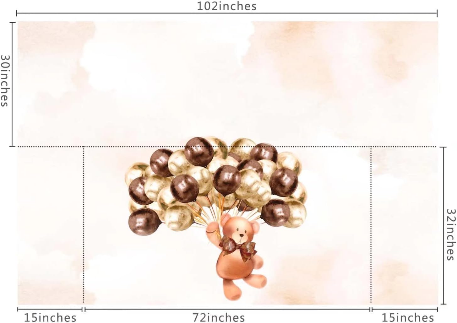 Teddy Bear Tablecloth for Baby Shower Decorations Polyester Rectangle Tablecloth Covers Decors for Boy Girl Gender Reveal Party Birthday Party Supplies,102x62 Inches ZB-1064