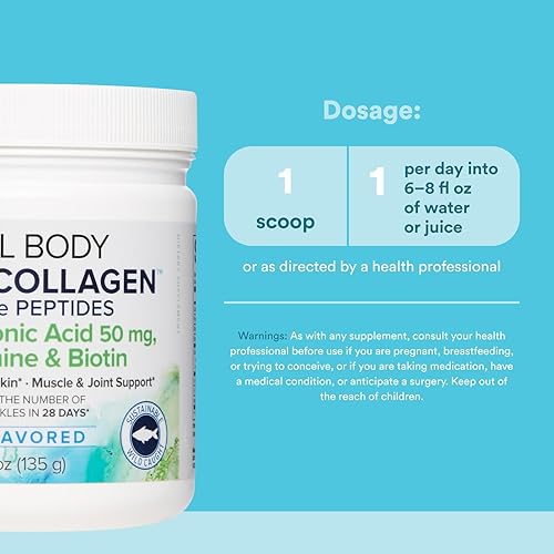 Miniatura 3 de Natural Factors Total Body - Colágeno marino, péptidos bioactivos en polvo para una piel, cabello y articulaciones saludables, sin sabor, 4.8 onzas