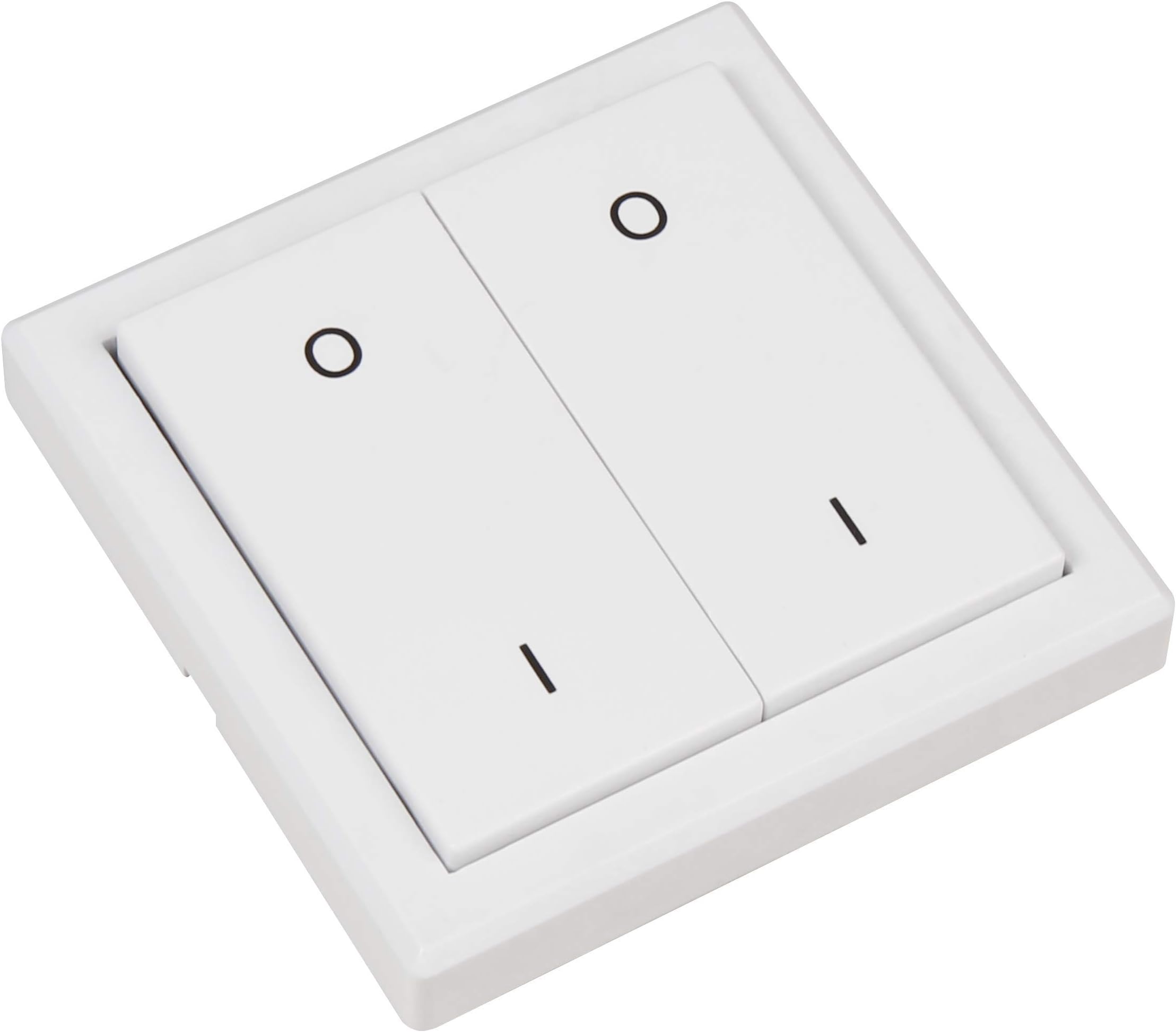 Wireless Wall Switch | Comfort | 433.9 MHz, max. 70 m, Surface-Mounted, 2-Channel