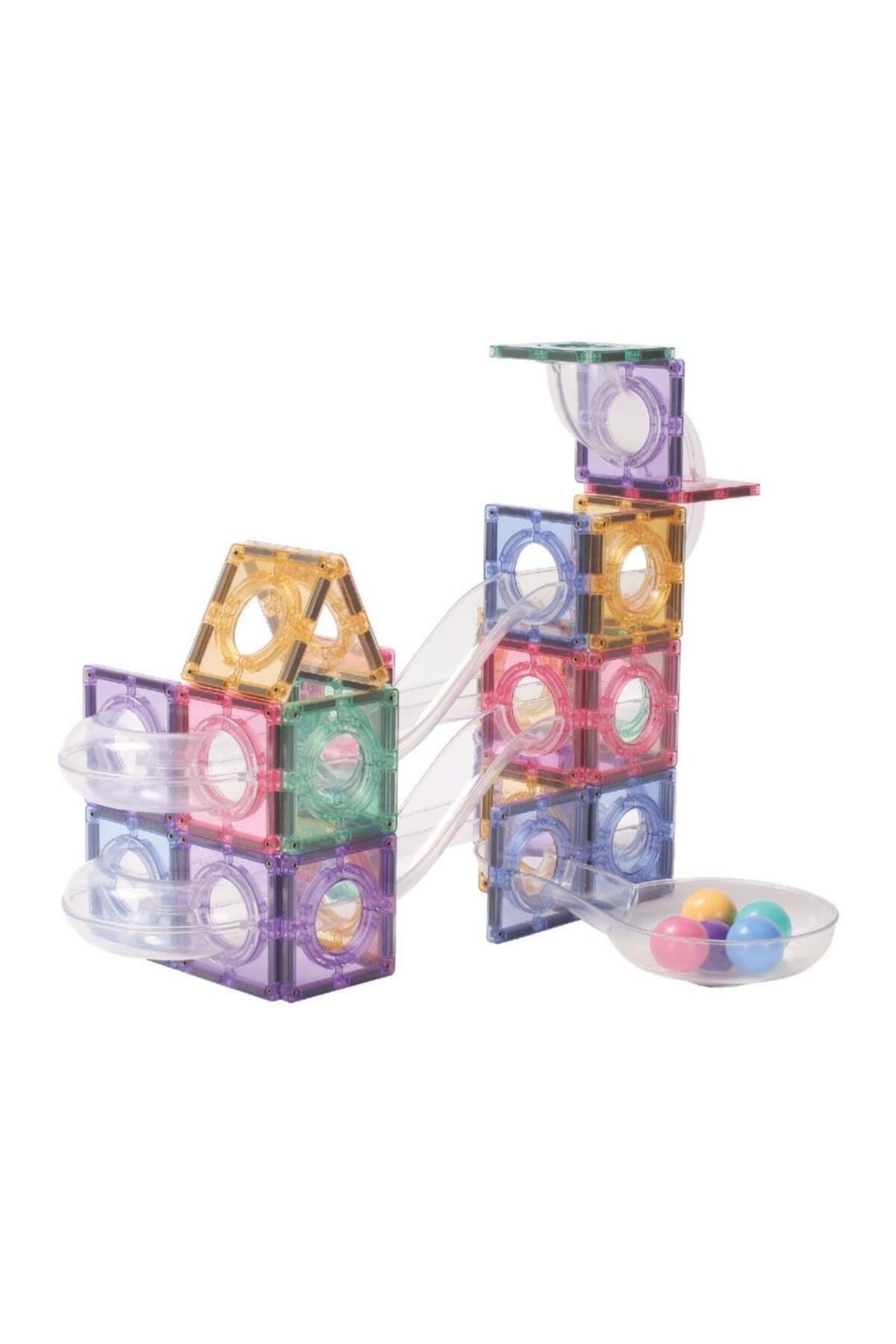 Kugelbahn-Kreativ-Bausatz in Pastellfarben 70 Teile, langlebiges Magnetspielzeug, Robustes Lernspielzeug, erweiterbare Sets, für Kinder ab 3 Jahren